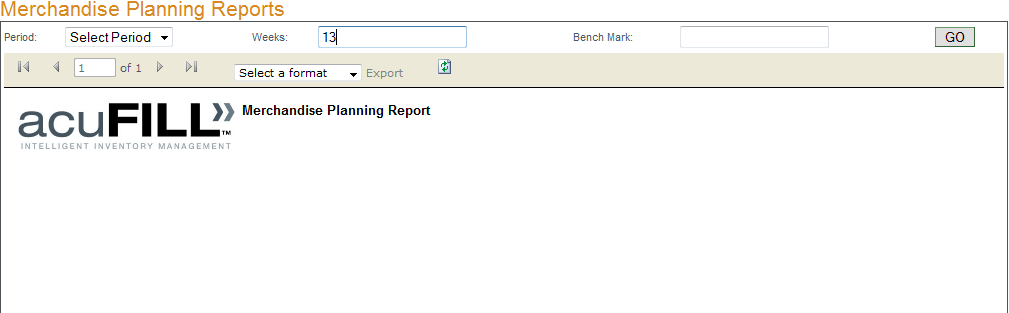 Merchandise Planning Report